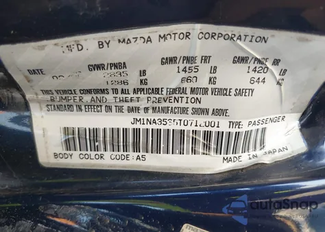 1996 Mazda Mx-5 Miata z USA, uszkodzony, nr VIN JM1NA3535T0712001